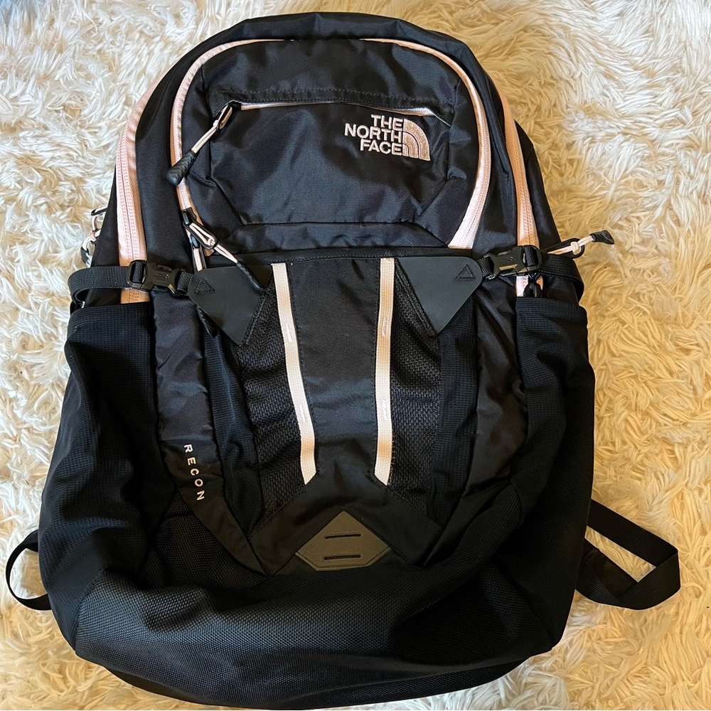 North Face Recon Backpack, Black and Blush Pink